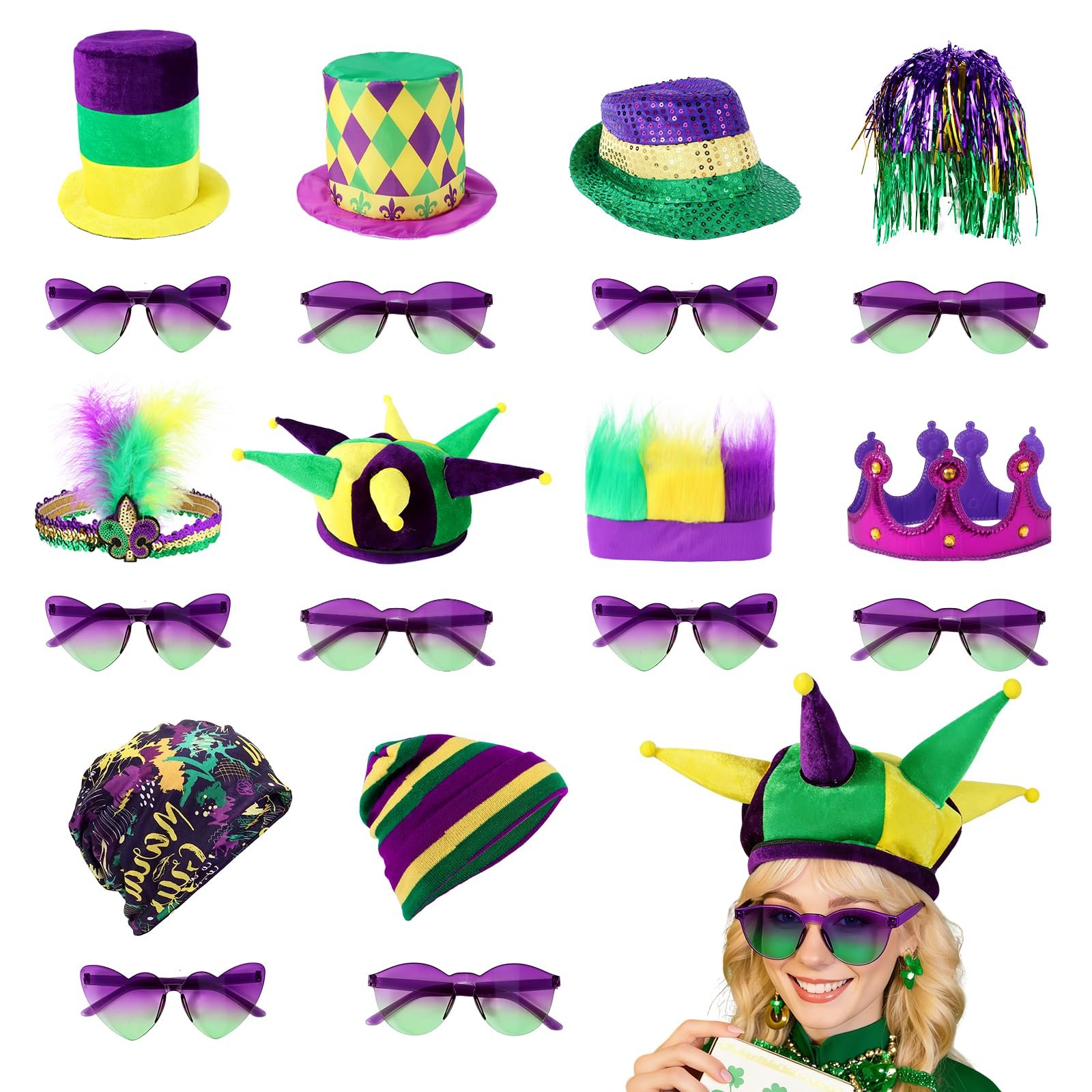 Custom Mardi Gras beads with comedy mask pendant for parade throws and party giveaways