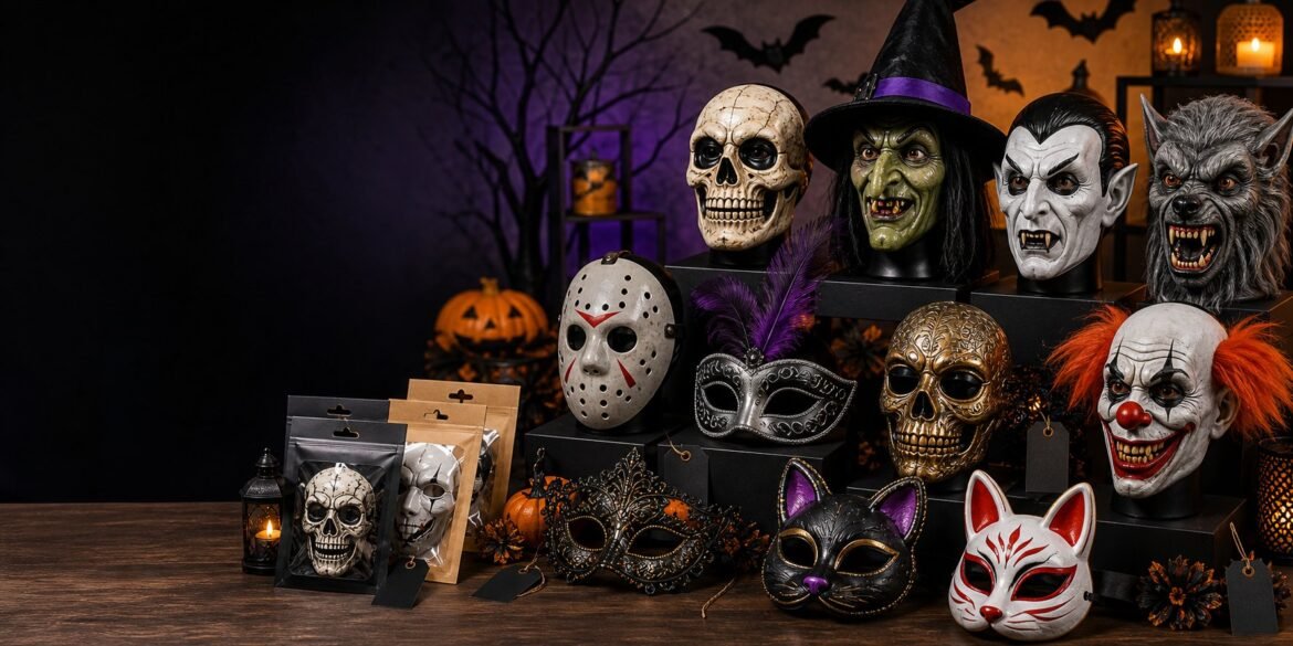 Wholesale Halloween masks with private label packaging for retail buyers