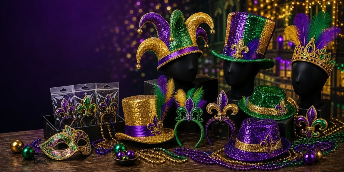 Mardi Gras headwear wholesale jester hats sequin hats and carnival headbands